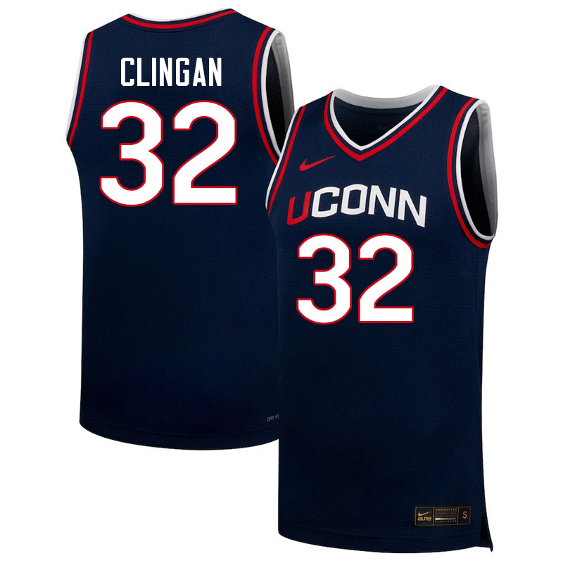Uconn Huskies #32 Donovan Clingan College Basketball Jerseys,Uniforms-Navy